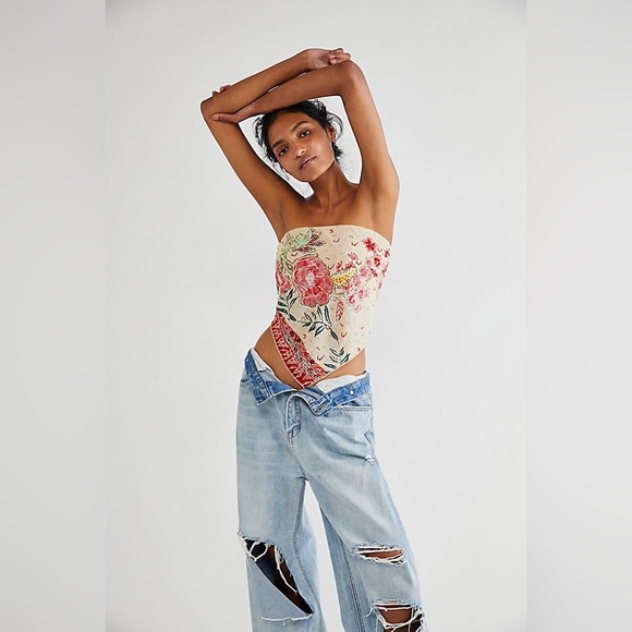 Free People Tops - Free People One Yellow/Multi Bandana Top
